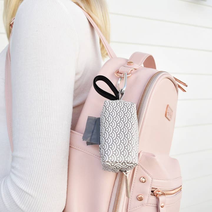 Oh Baby Bags - Wholesale Diaper Bag - Baby - Gray Scallop Baby Diaper Bag Duffel Dispenser