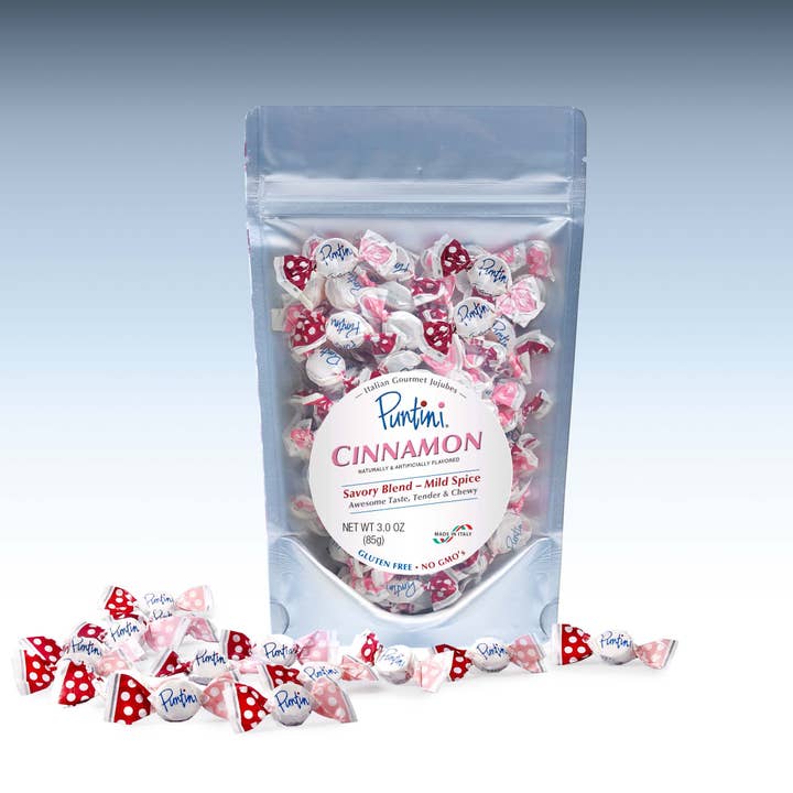 PUNTINI Cinnamon, 3 oz. - Italian Gourmet Jujubes for wholesale by CHIPURNOI Confectionery