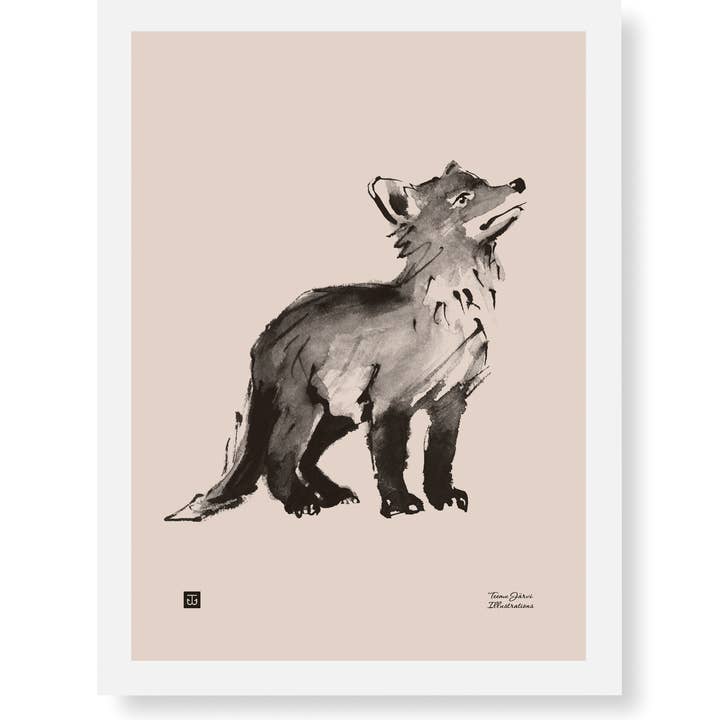 Teemu Järvi Illustrations – wholesale Art print – 11.8" x 15.7" Fox Cub Art Print - Rose