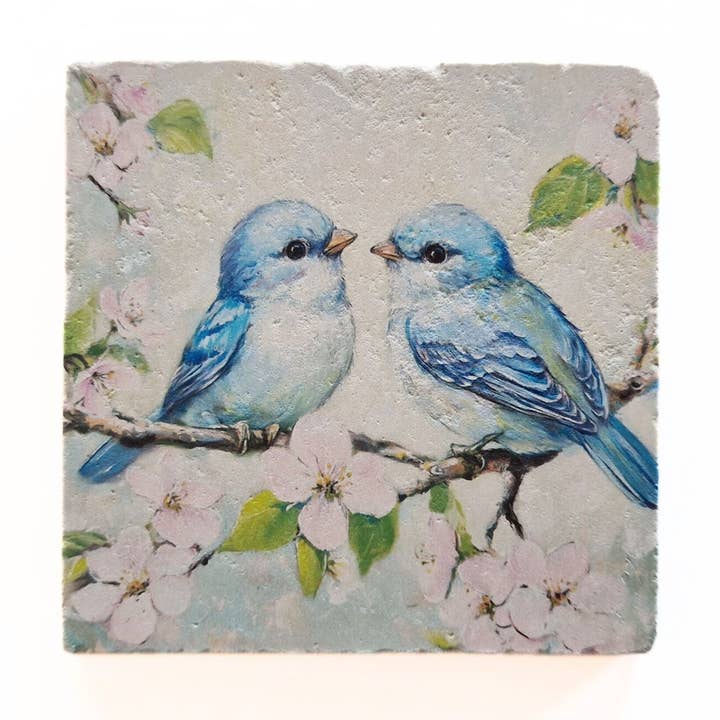 Artige BV – Großhandel Skulptur – Blaue Vögel - Natursteinfliese0