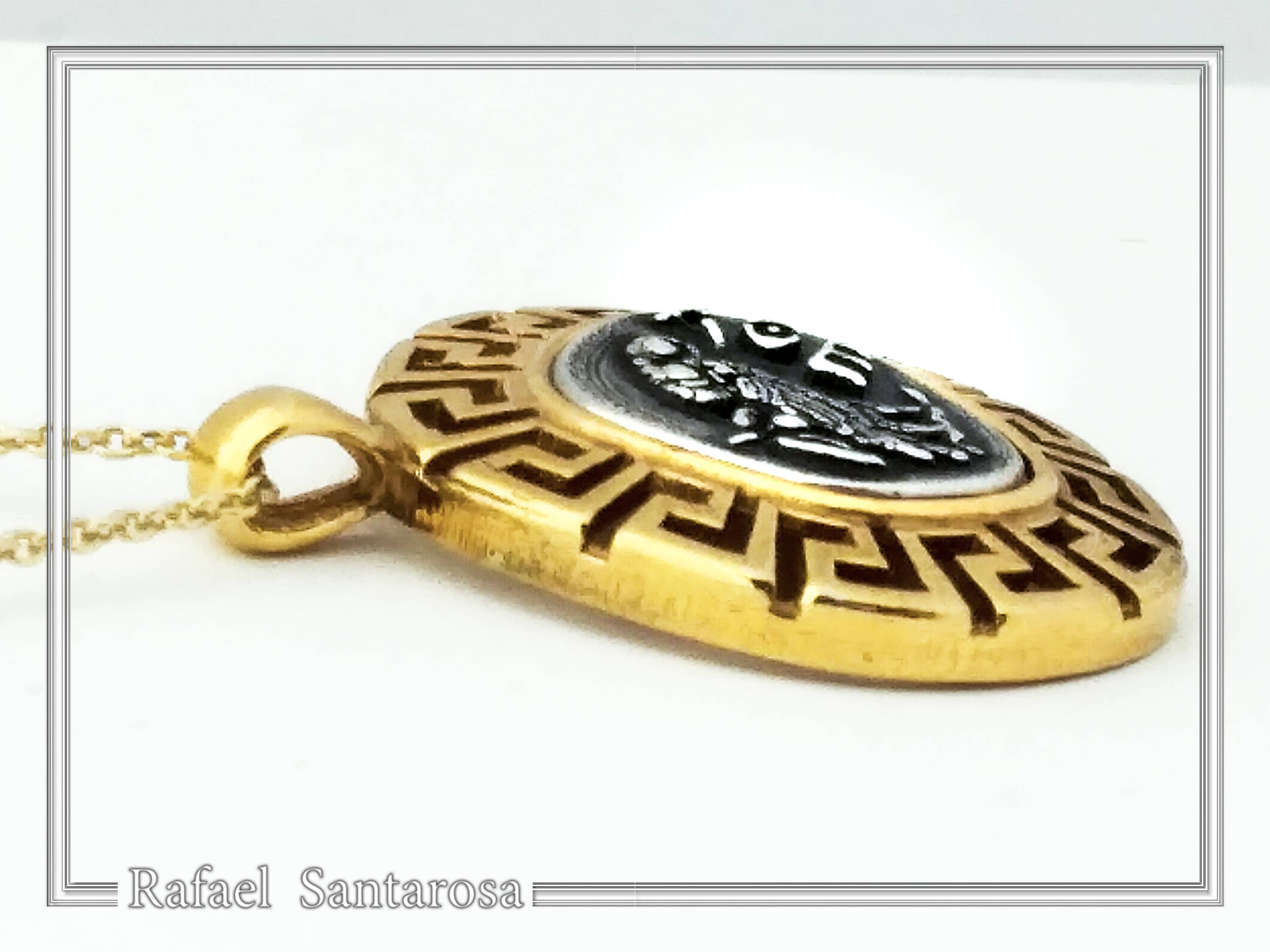 RAFAEL SANTAROSA - Wholesale Pendant/Charm Necklace - Owl coin pendant. Athena's owl necklace tetradrachm oxidized10