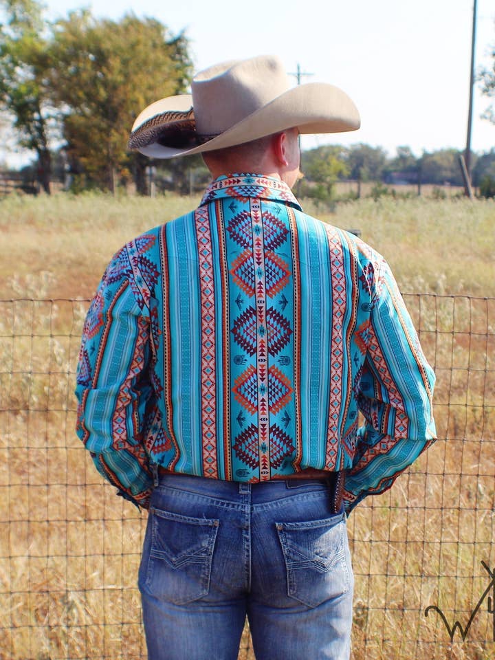 Western Wits - Wholesale Button Down Shirt - Men's - *ADULT* The Stagecoach Button Up1