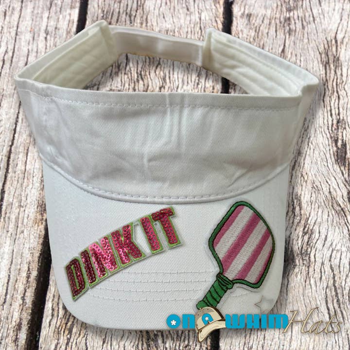 Dinking on the Daily Visor for wholesale by On a Whim Hats