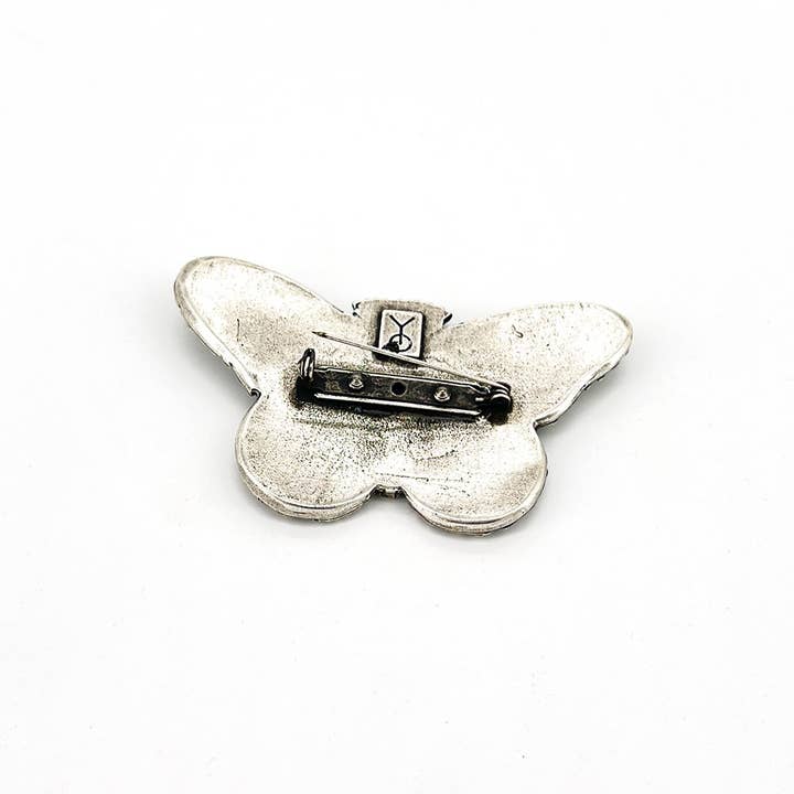 Voglio Bene - Wholesale Lapel Pin/Button - Maternity - SACRE SILVER BUTTERFLY BROOCH