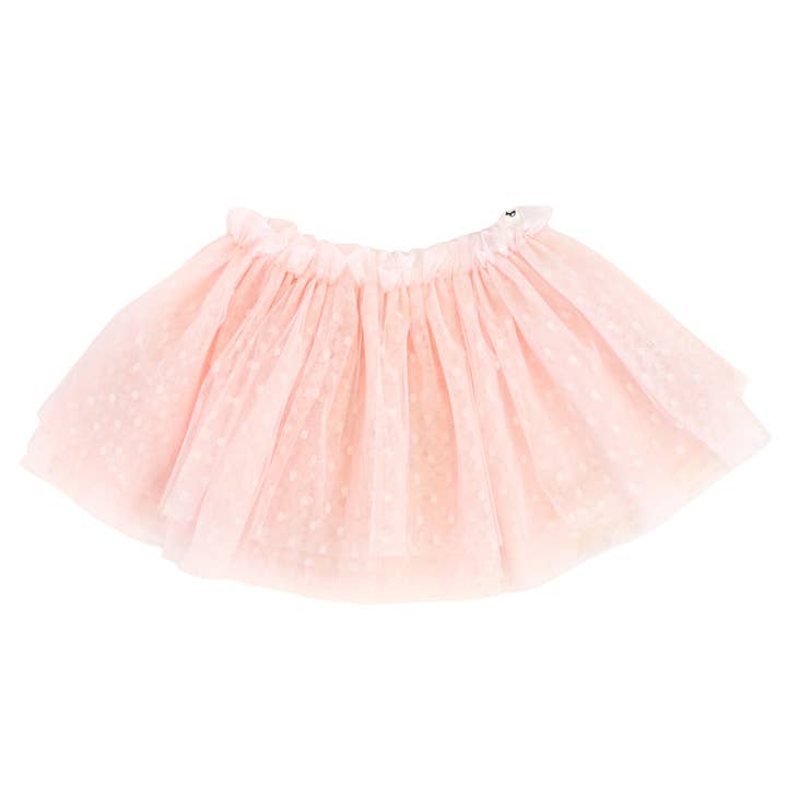 Dotted Mesh Frill Tutu Skirt - Pale Pink for wholesale by oh baby!