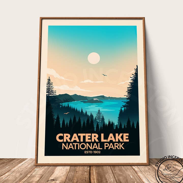 Crater Lake Traditional Style Print for wholesale by Studio Inception