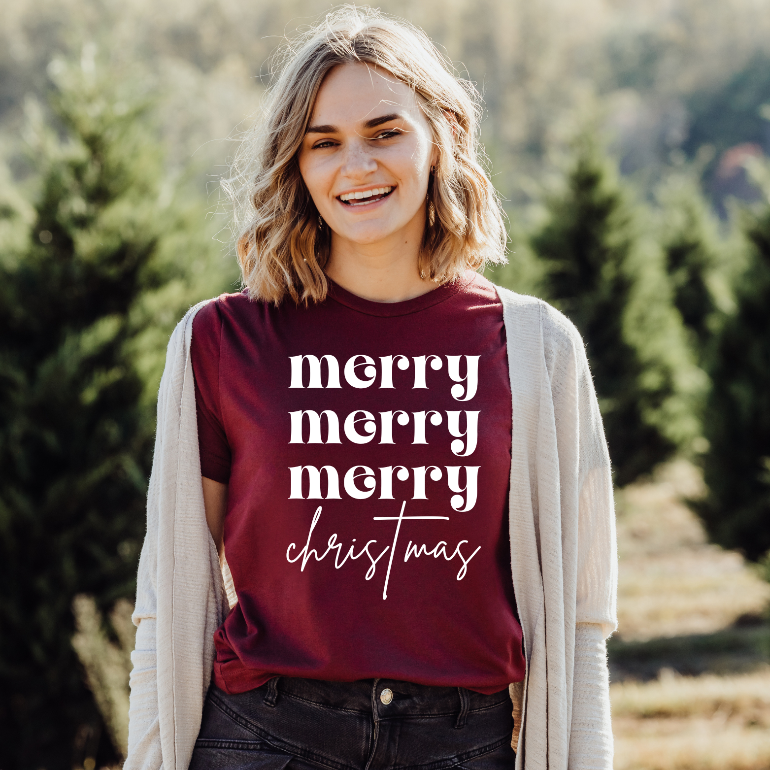Faith & Life Christian Brands - Vente T-shirt sérigraphié – femme - T-shirt Merry Christmas Christian Christmas5