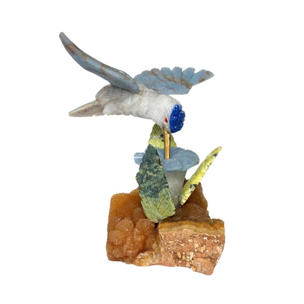 Earths Elements Wholesale - Vente Figurine décorative - Colibri sur support à fleurs1