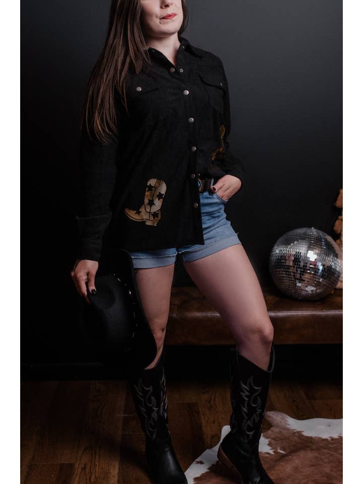 Noir Veste à bottes dorée MK544 en vente sur Faire2