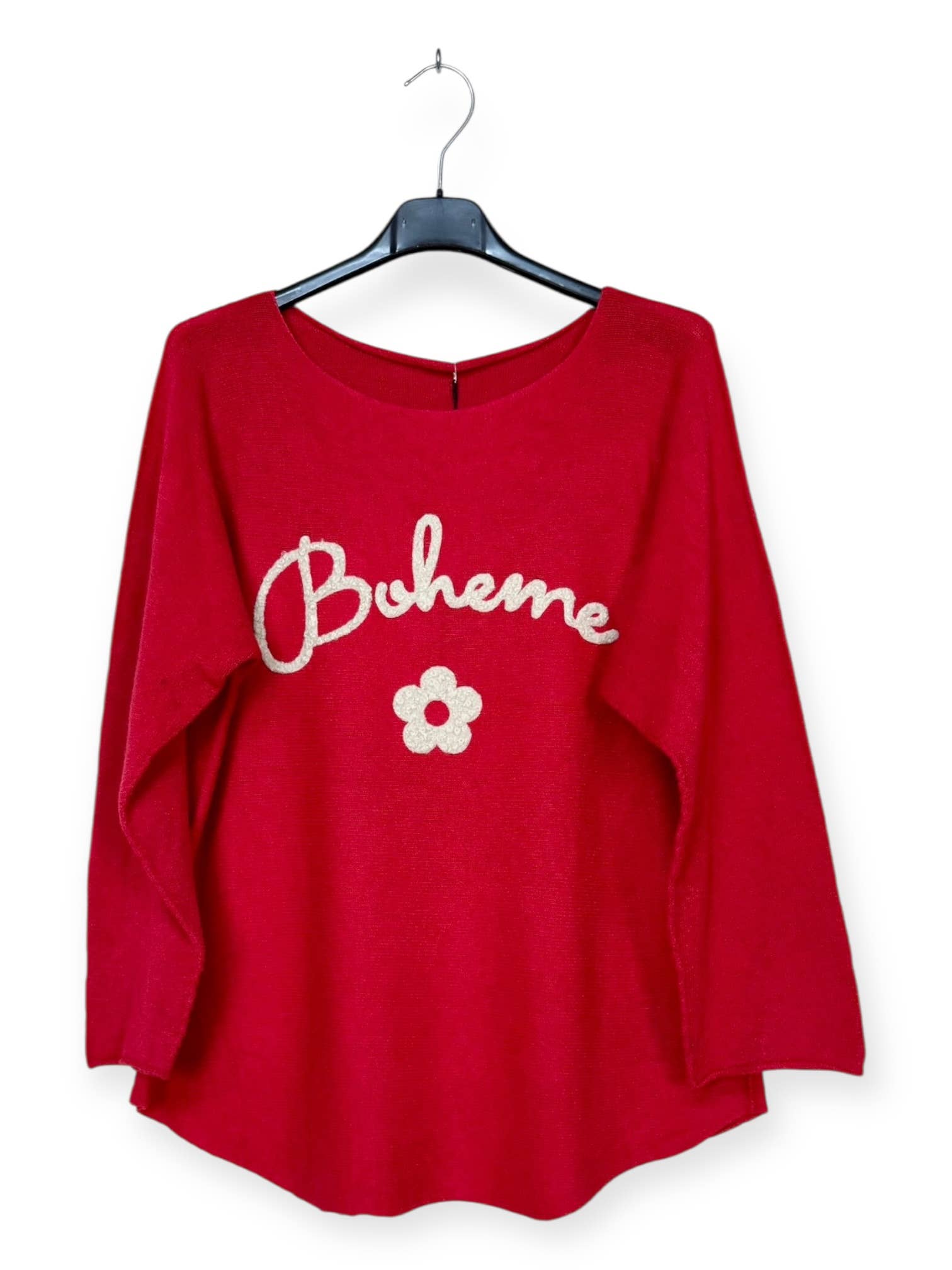 Lucky Nana - Wholesale Knit Sweater - Women's - AH 3165 - V-Neck Sweater with Bohemian Flocking9