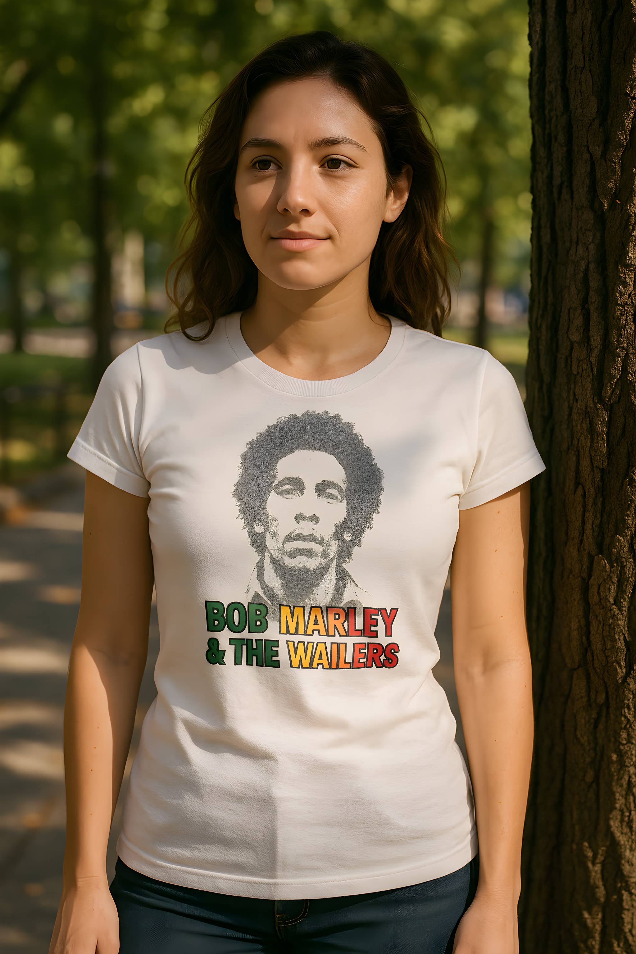 Official Store - Vente T-shirt sérigraphié – femme - Bob Marley - T-shirt Juniors Femme Wailers2