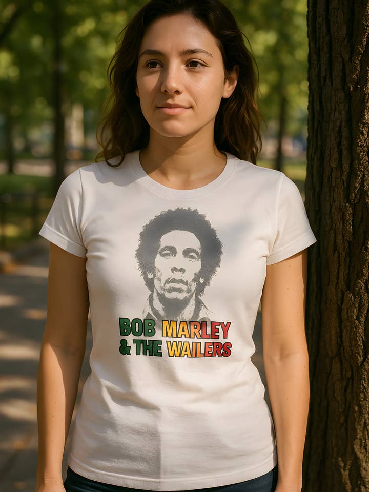 Official Store - Vente T-shirt sérigraphié – femme - Bob Marley - T-shirt Juniors Femme Wailers2