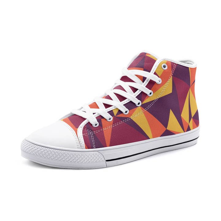 Kleurrijke geometrische #6.1 Unisex Hoge Canvas Schoenen voor wholesale door Oh Pote