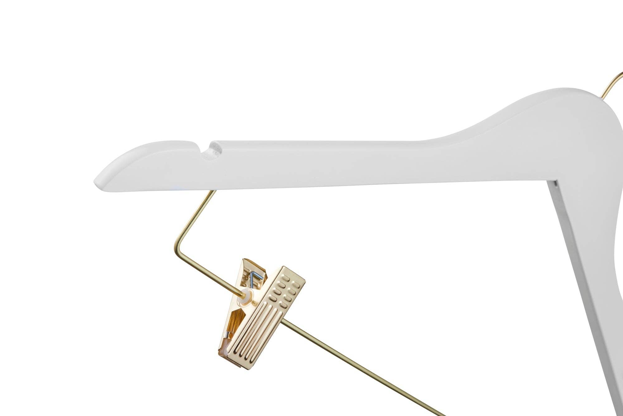 DEILSY – Cabides por atacado – Cabides de Madeira Branca com Presilhas (4 Unidades por Embalagem)6