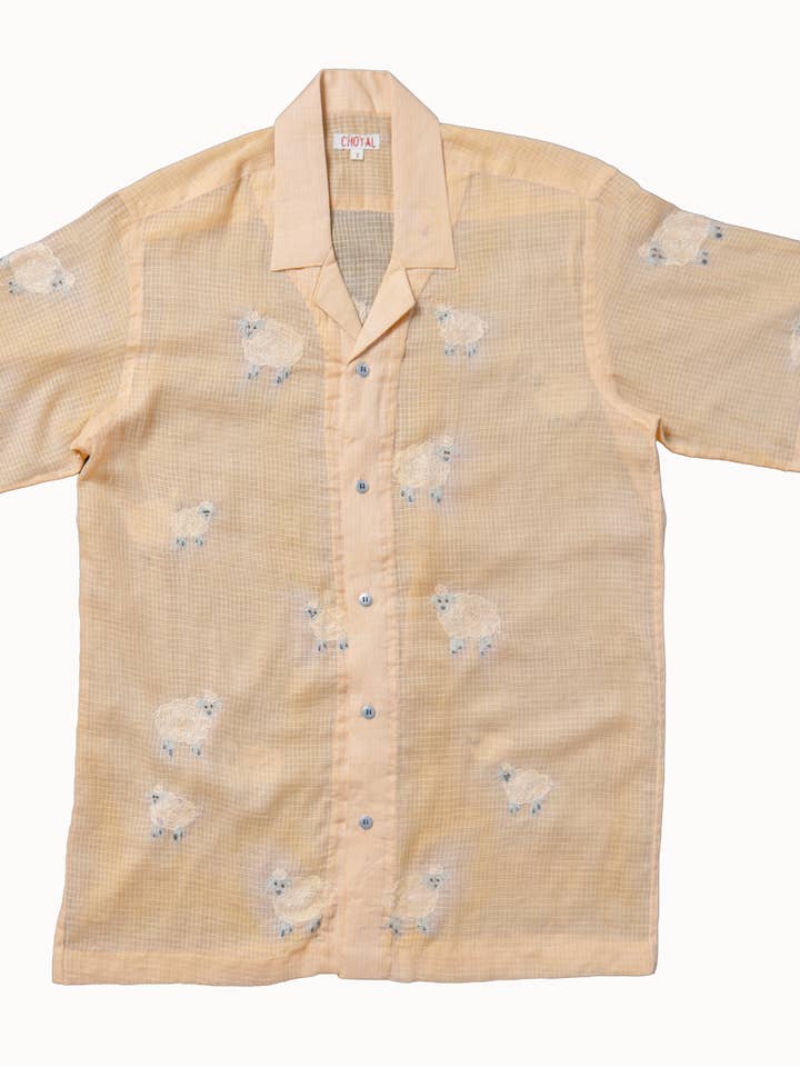 CHEMISE POUR CHIEN GRAZING DREAMS SHIRTCROSS-STITCH - 100% COTON pour la vente par Choyal - Fair Trade Unisex Clothing