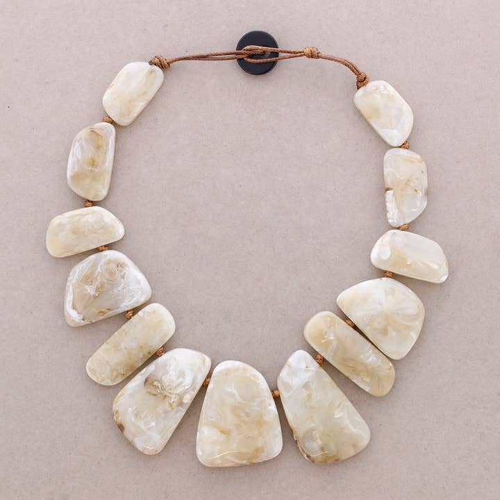 Sonata - Wholesale Beaded/pearl necklace - Irregular Bead Resin Choker3