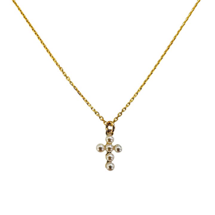 Modern Opus - Wholesale Pendant/Charm Necklace - Pearl Cross NK