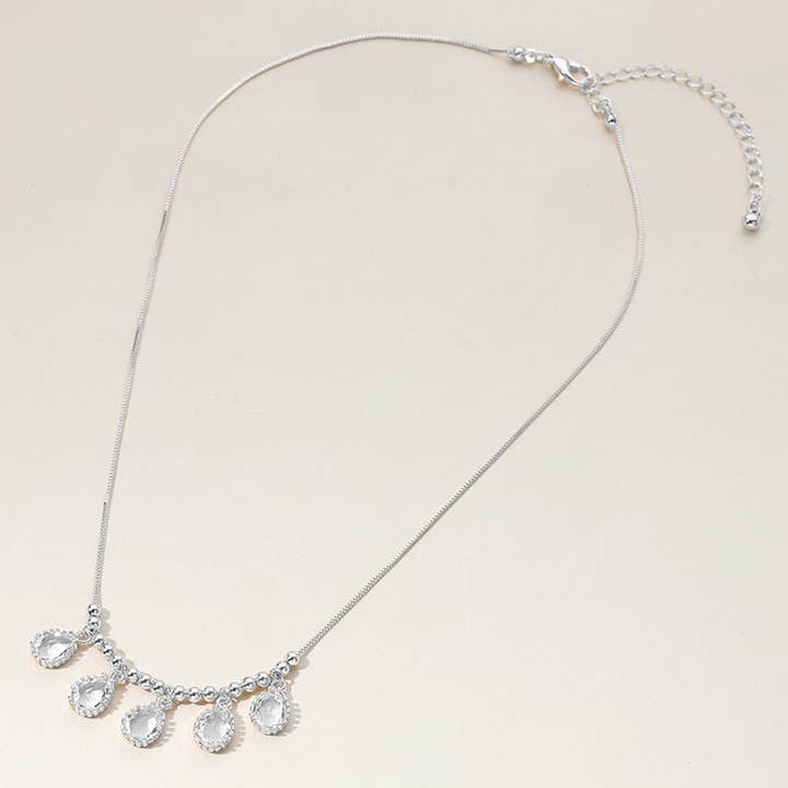 Sensibling Corp. – wholesale Pendant/charm necklace – Teardrop Stone Cluster Charm Beaded Necklace
5