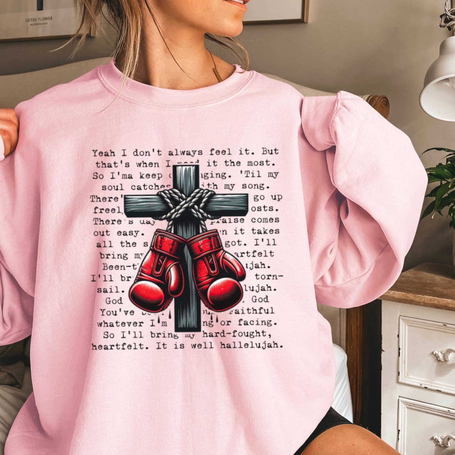 Shoppe SHC – wholesale Graphic sweatshirt – Women’s – Hard Fought Hallelujah  Screen Print Sweatshirt 2