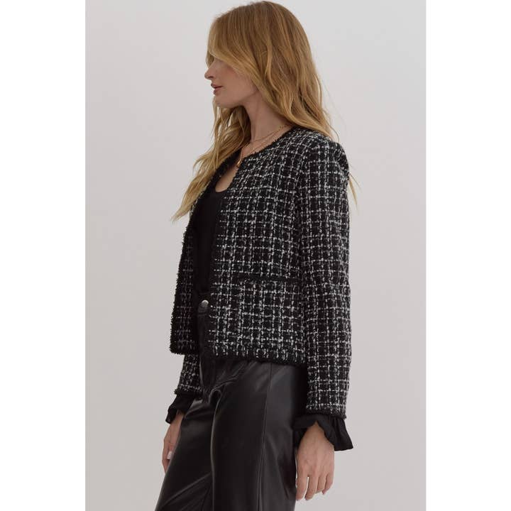 STYLE USA - Wholesale Jacket - Women's - Cropped tweed blazer