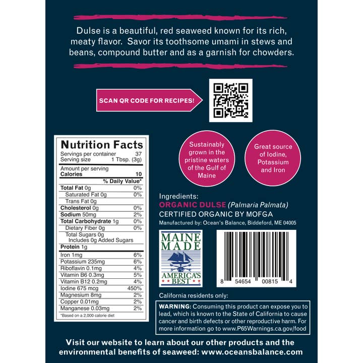 Ocean's Balance - Wholesale Dried/dehydrated vegetables - Organic Dulse Flakes3