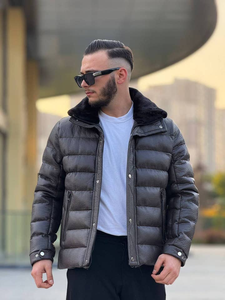 Herren Leder Daunenfellmantel Jacke für den Großhandel von PremiumDenim