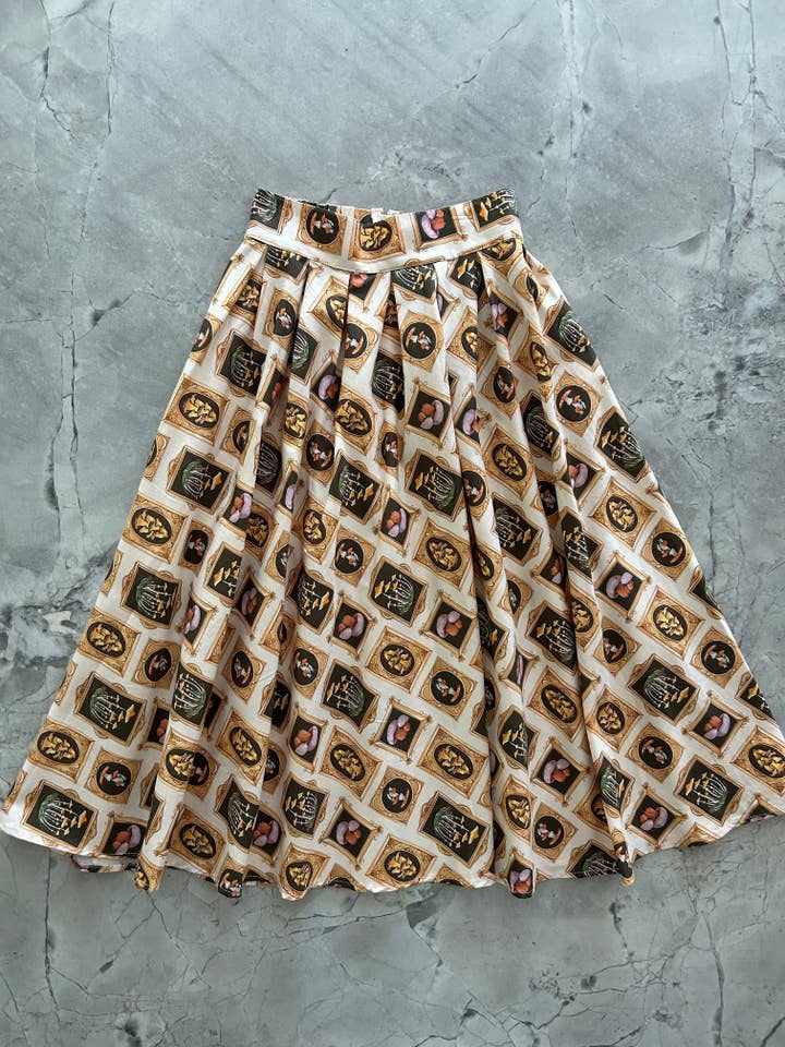 Mushrooms Doris Skirt for wholesale by Retrolicious