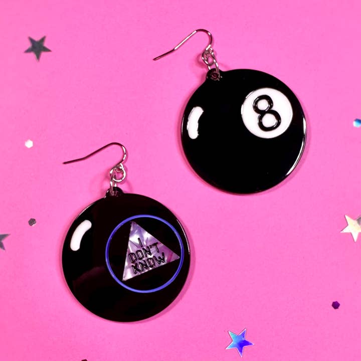 Peach Beast - Wholesale Dangle Earrings - Magic 8 Ball Earrings0