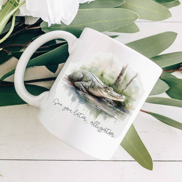 Later Alligator Coffee Mug for wholesale by Pelican Provision Co.