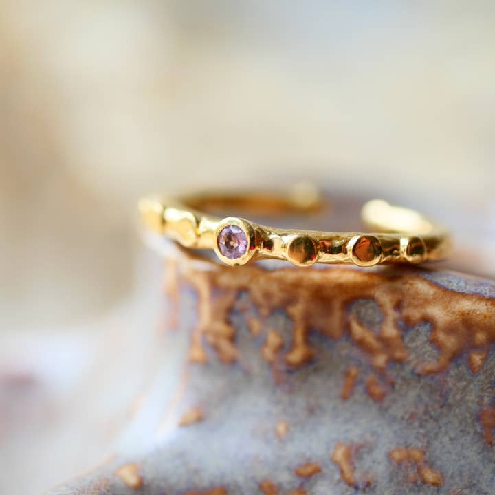 GINANDGER - Wholesale Single Stone/Solitaire Ring - AMBAR Ring - Multicolored Tourmaline - Balance and Joy3