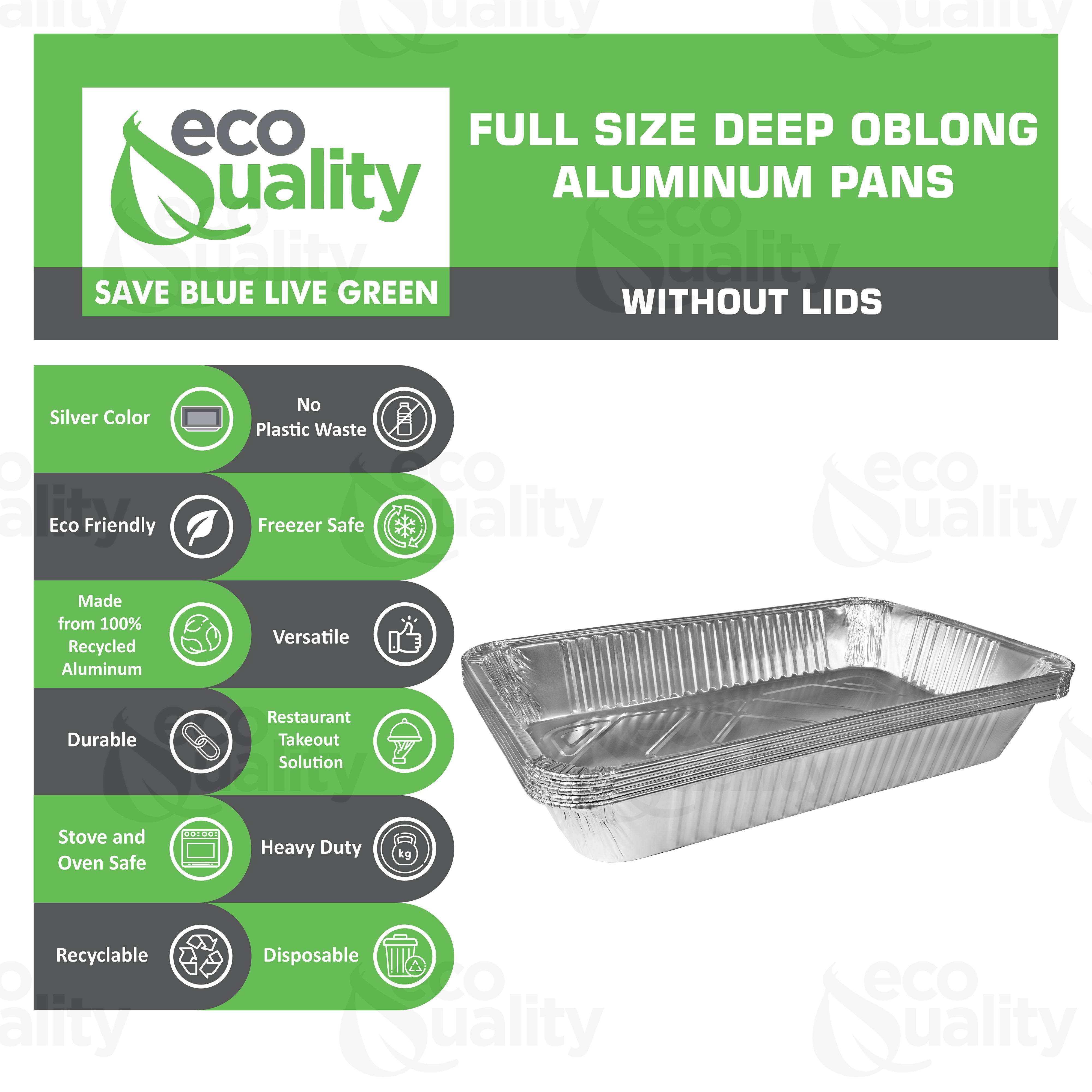 EcoQuality - Wholesale Baking Dish - Disposable 21" x 13" Full-Size Deep Aluminum Foil Roasting1