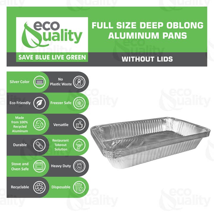 EcoQuality - Wholesale Baking dish - Disposable 21" x 13" Full-Size Deep Aluminum Foil Roasting1