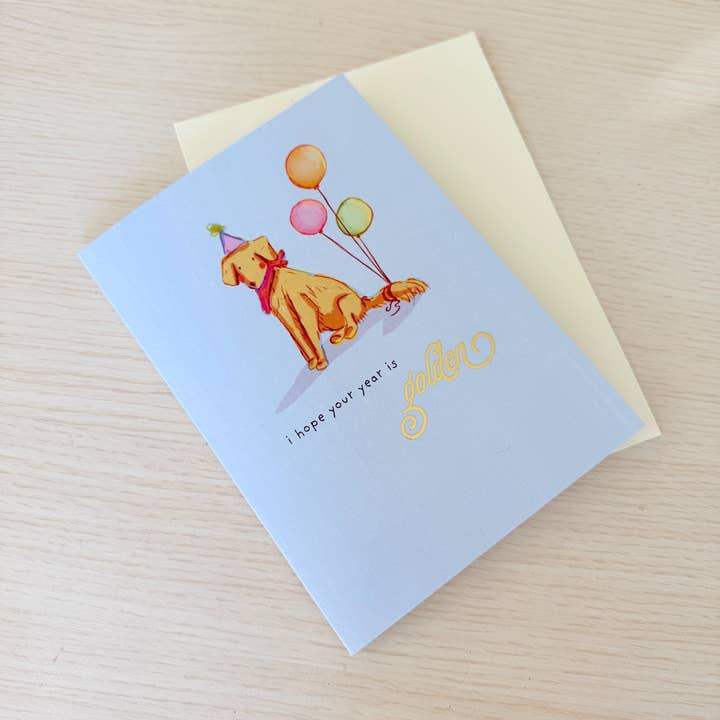 Jess Harris Art - Wholesale Birthday Card - Golden Retriever Birthday Card3