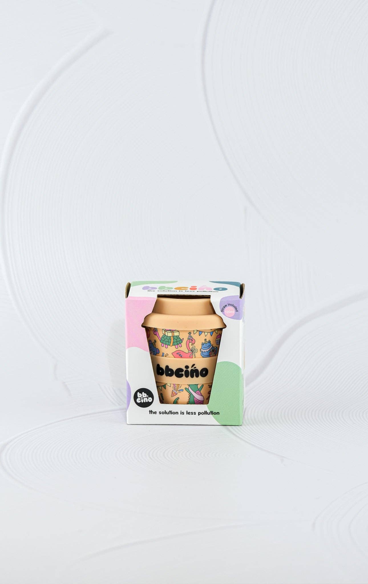 BBcino - Wholesale Drinking glass/cup – Kids & Baby - Party Animal in Orange Babycino Cup - 120ml (STRAW INCLUDED)6