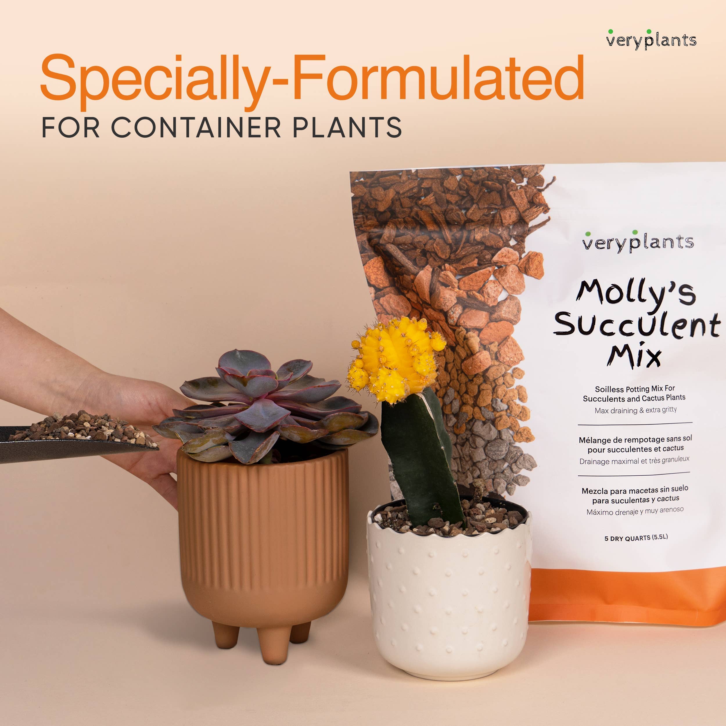 Veryplants Inc - Wholesale Planting/Potting Soil - Molly's Succulent Mix - Premium Soilless Gritty Mix- 5 Quart1