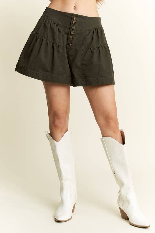 JADE BY JANE - Wholesale Shorts - Women's - SOLID HIGH WAIST RUFFLE PANTS15