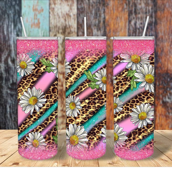 Easter Daisy Leopard Tumbler for wholesale by FloBama Girls Wholesale