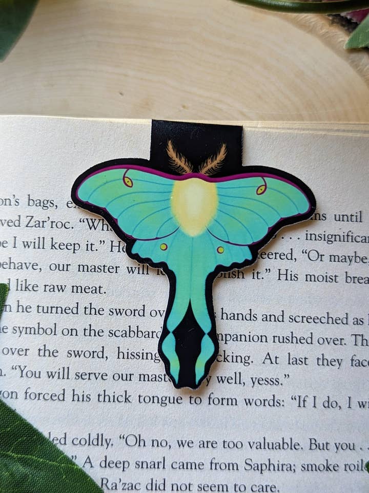 Luna Moth Magnetic Bookmark for wholesale by The Midnight Glen