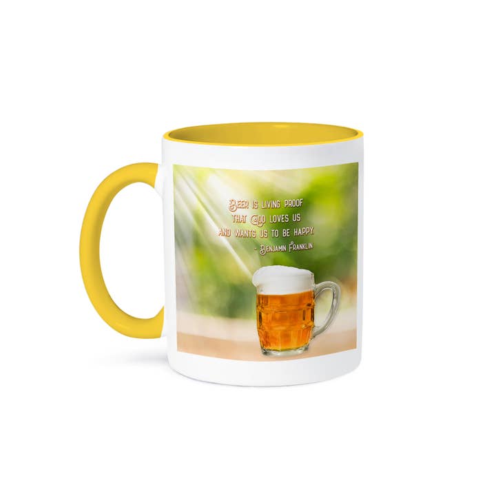 3dRose - Wholesale Coffee Mug - 3dRose, Sunrays, beer mug. Beer is living proof that God loves us. Franklin, Mug