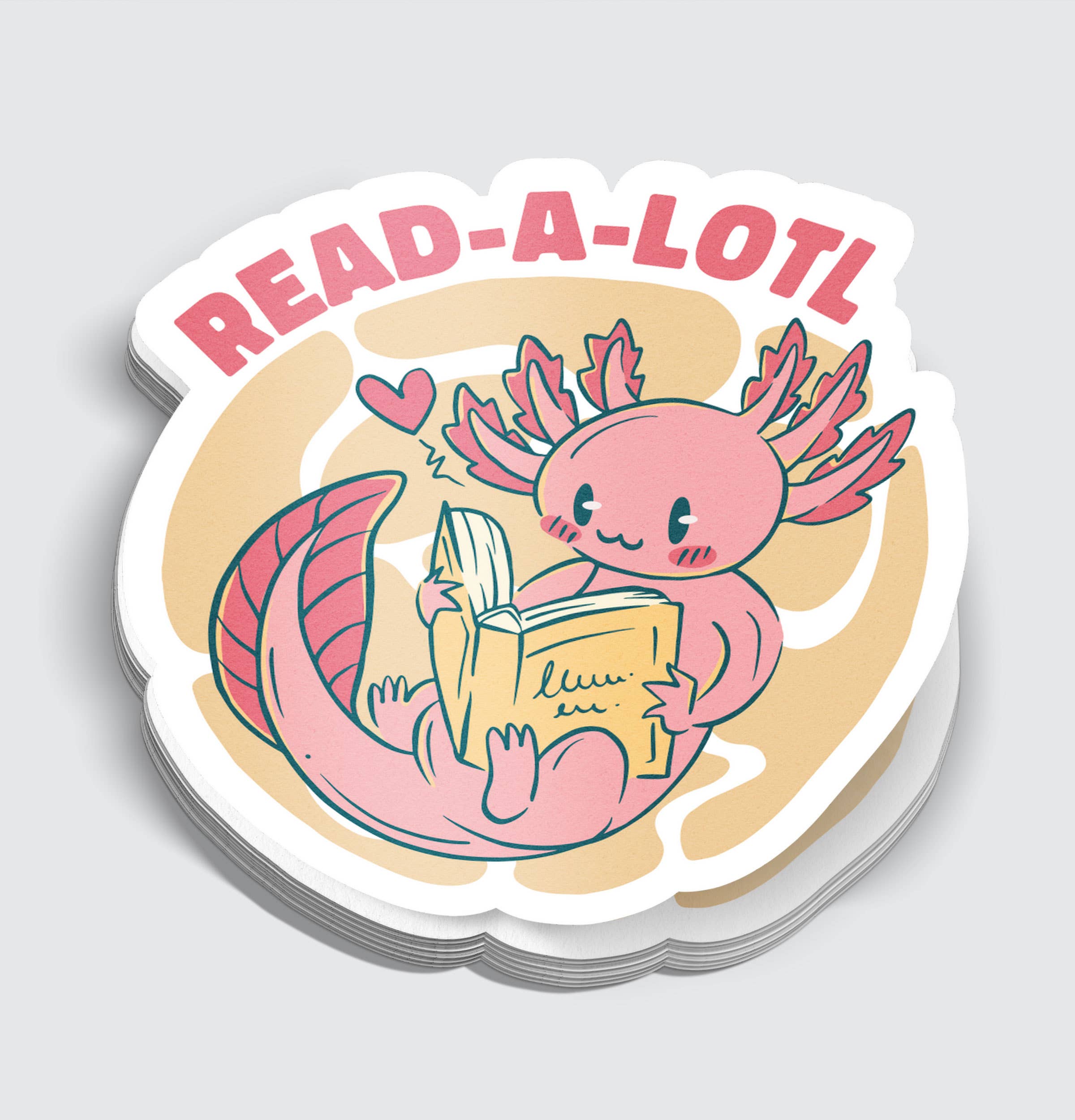 Mimic Gaming Co - Wholesale Sticker - Read A Lotl Axolotl Reading Sticker - 3"