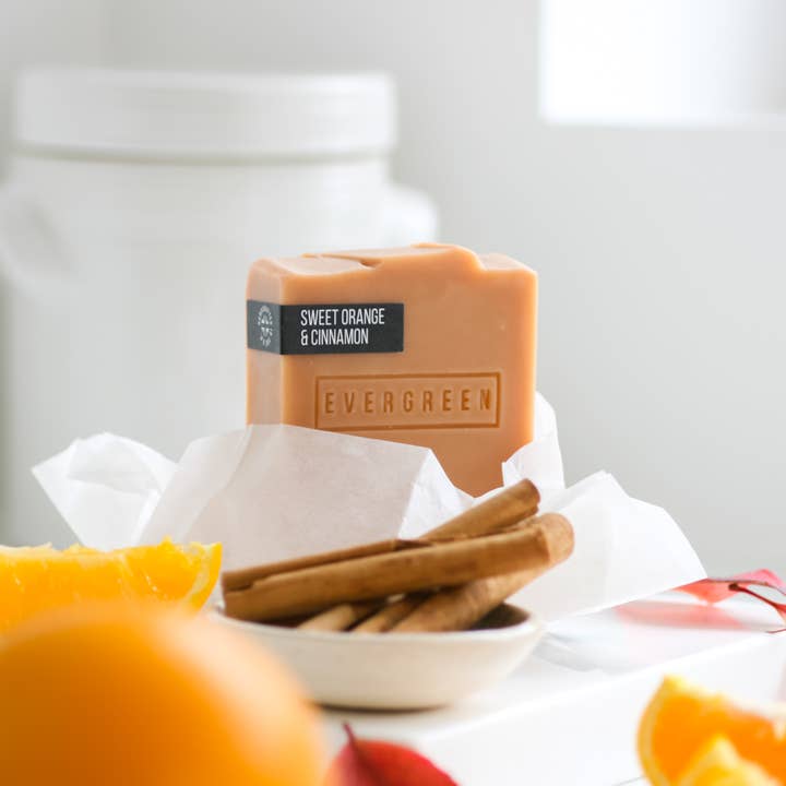 Evergreen Soap Company – wholesale Bar Soap – Sweet Orange & Cinnamon 100% Natural Soap3