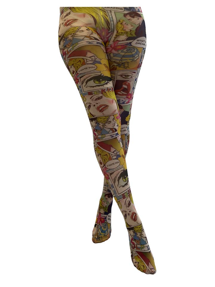 Multicolor Meia-calça estampada Paradise Island para venda a revendedores na Faire