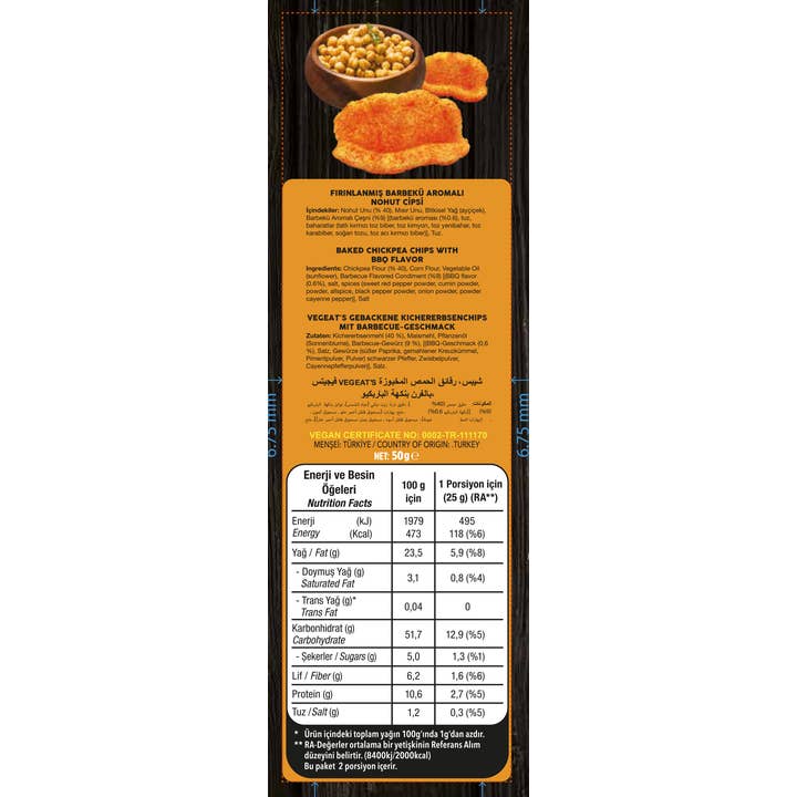 Choco Nova - Wholesale Chips - Vegeats Chickpea Chips – Barbecue 50g | Oven-Baked2