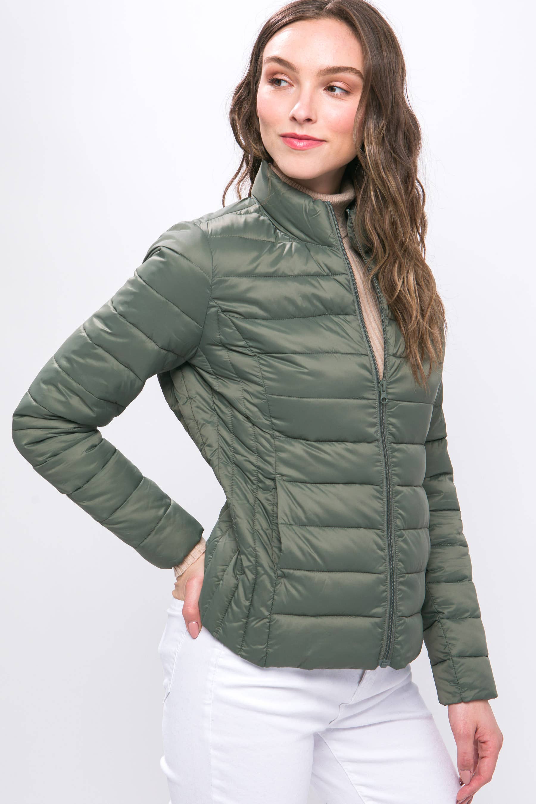 42POPS – Engroshandel Puffer jacket - Dame – ,.._ SI-17503 Ultra Letvægtsforet Termisk Lynlåsjakke2