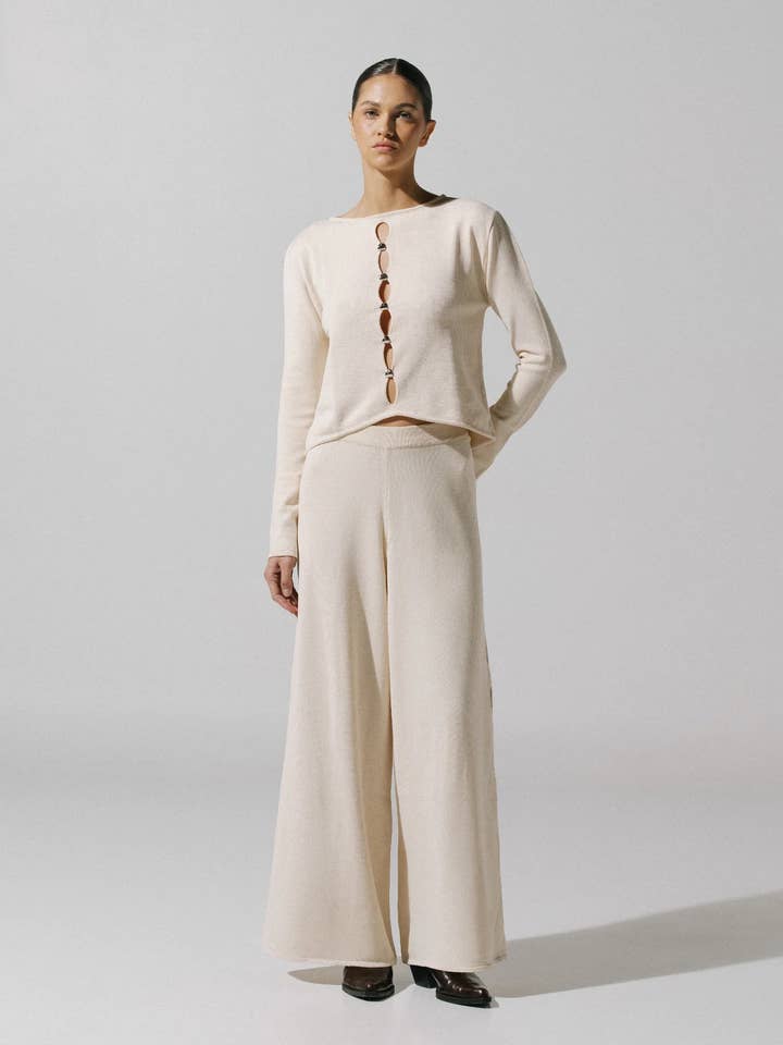 Calças Kyoto Branco Creme por atacado de Baobab