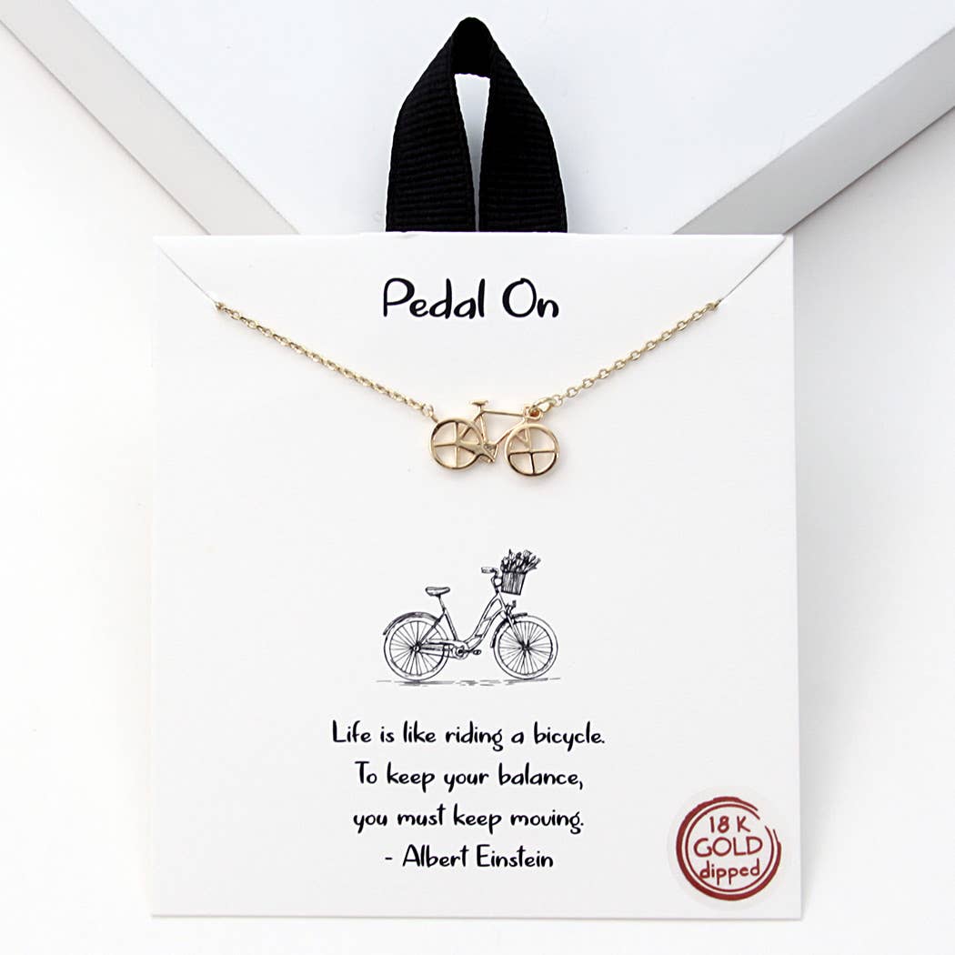Fashion City - Wholesale Pendant/Charm Necklace - Gold-Dipped Bicycle Charm Necklace4