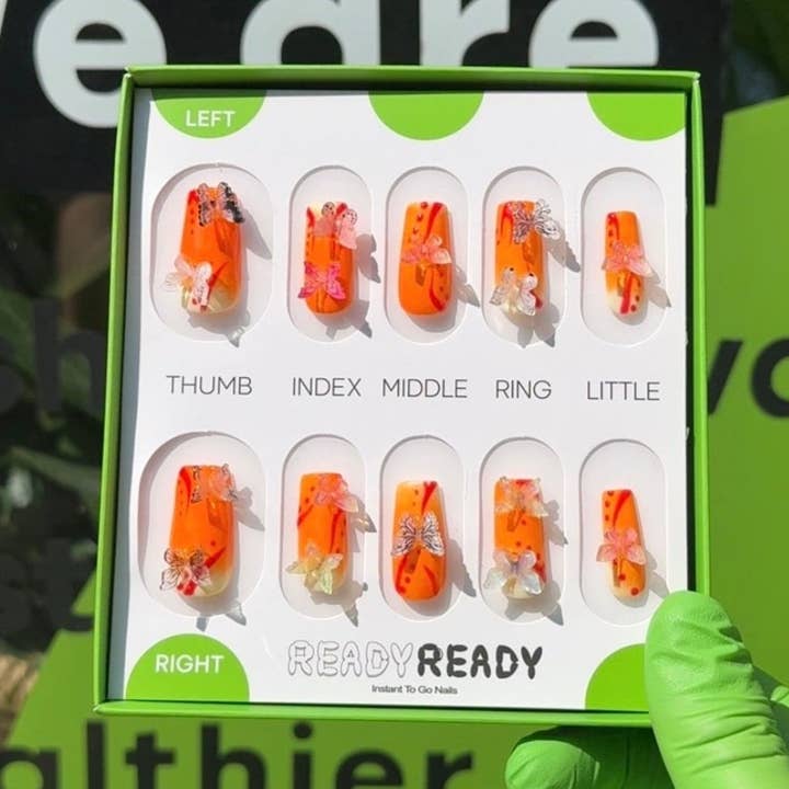 Paramita Butterfly - Directe nagels, handgemaakte luxe persnagels, modeaccessoires voor wholesale door READY READY Instant nail