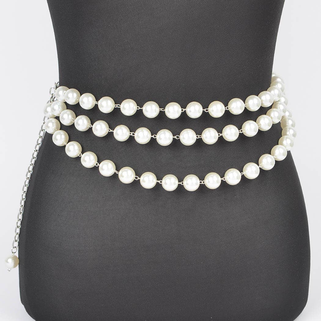 3AM BY H&D ACCESSORIES - Wholesale Belt - Women's - Multi Layered Pearl Chain Belt6