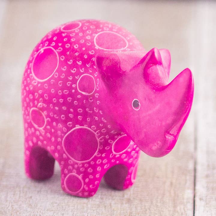 Speckstein-Nashorn Pink für den Großhandel von Mr. Ellie Pooh
