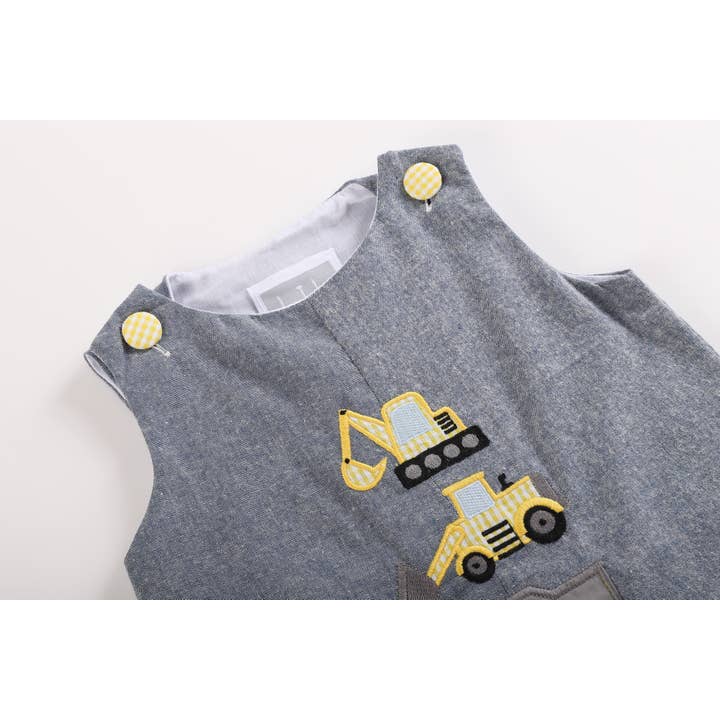 Lil Cactus - Wholesale Overalls - Baby - Gray Construction Shortalls